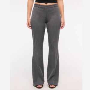 NWT ABERCROMBIE AND FITCH WOMENS LOW SLIM BOOT CUT GRAY TROUSERS PANTS 12 SHORT